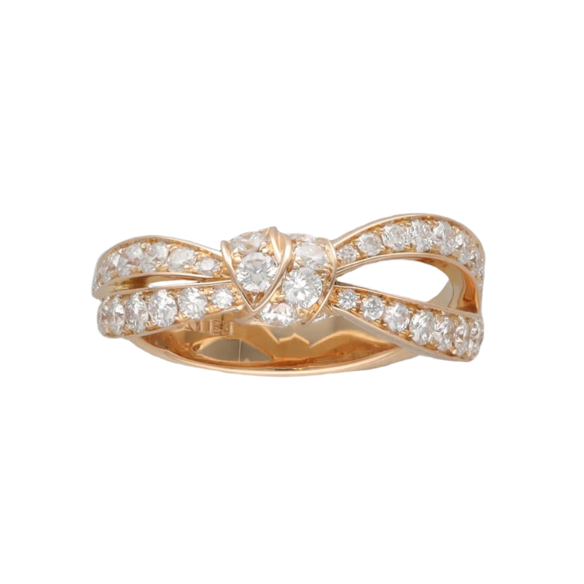 Bague Chaumet collection liens séduction vers 2016 en or rose 18 Cts et diamants. Taille 53. - Castafiore