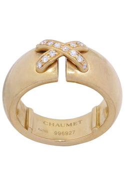 Bague CHAUMET Double liens en or jaune et diamants - Castafiore
