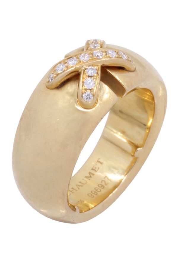 Bague CHAUMET Double liens en or jaune et diamants - Castafiore