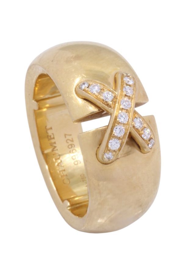 Bague CHAUMET Double liens en or jaune et diamants - Castafiore