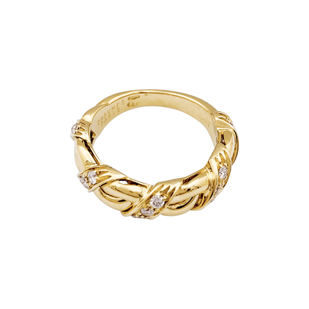 Bague CHAUMET en or jaune et diamants - Castafiore