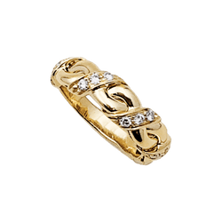 Bague CHAUMET en or jaune et diamants - Castafiore