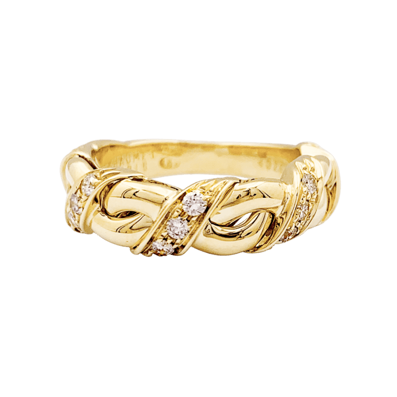 Bague CHAUMET en or jaune et diamants - Castafiore