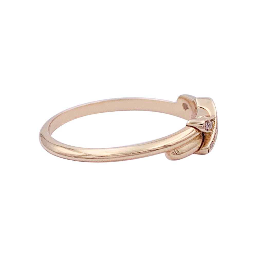 Bague CHAUMET, "Jeux de Liens" en or rose et diamants. - Castafiore