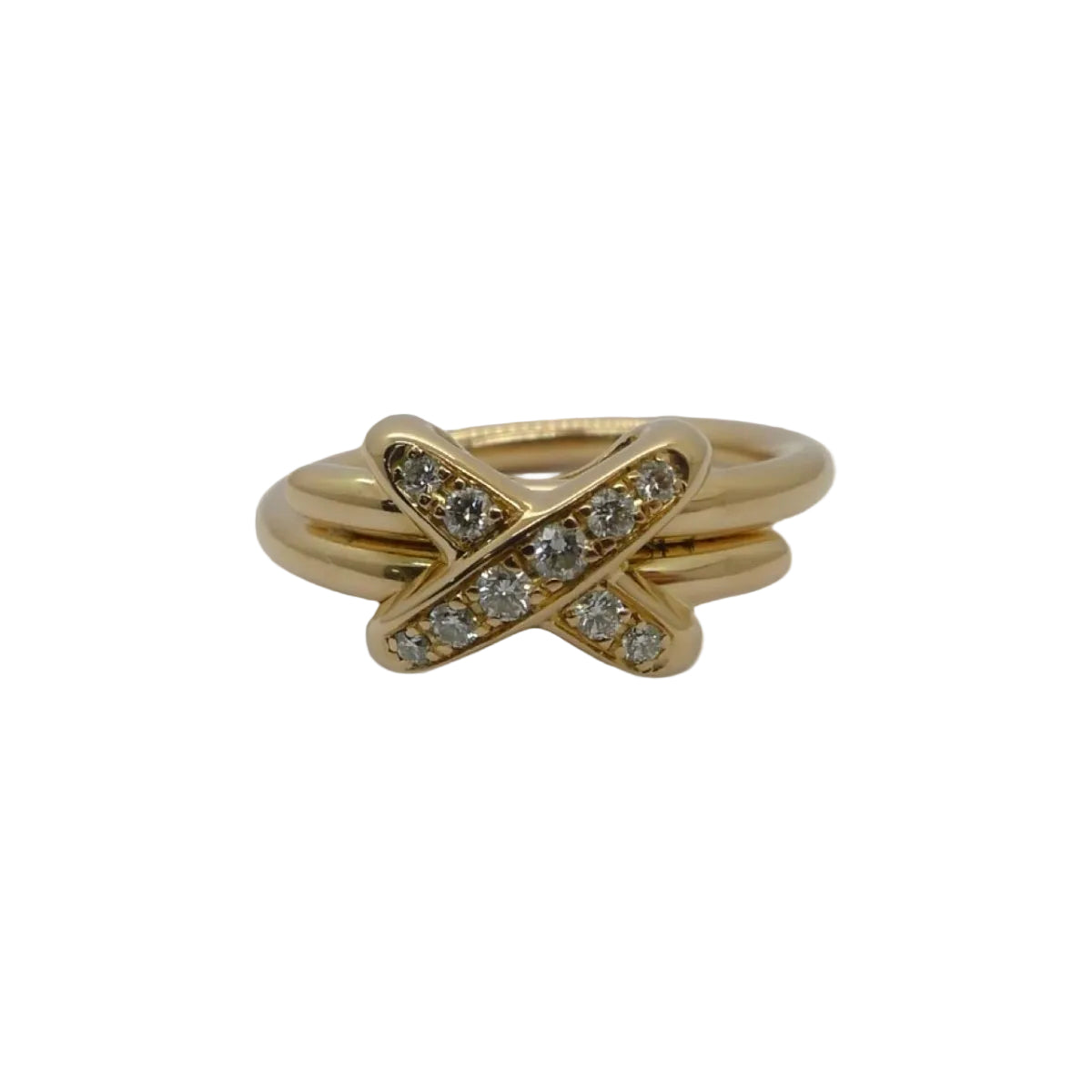 Bague CHAUMET Jeux de liens en or rose et diamants - Castafiore