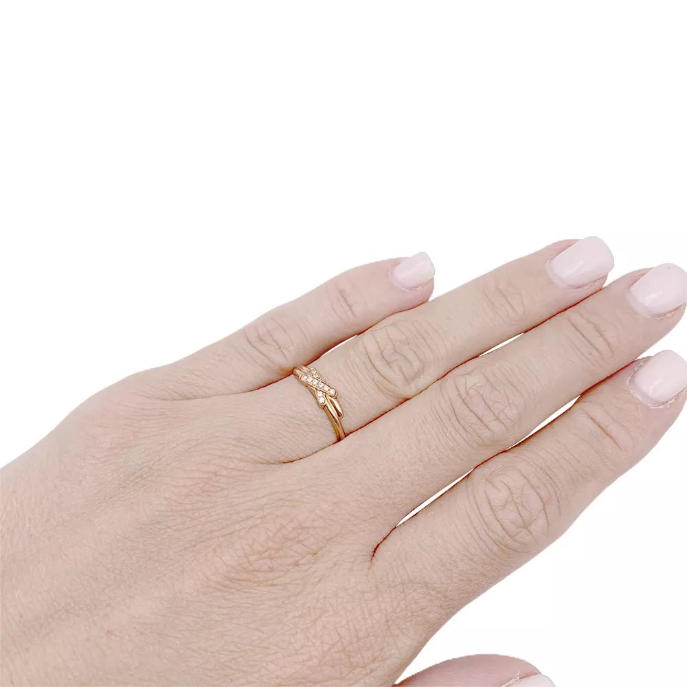 Bague CHAUMET "Jeux de Liens" en or rose et diamants - Castafiore