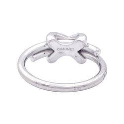 Bague Chaumet "Jeux de Liens" or blanc, diamants. - Castafiore