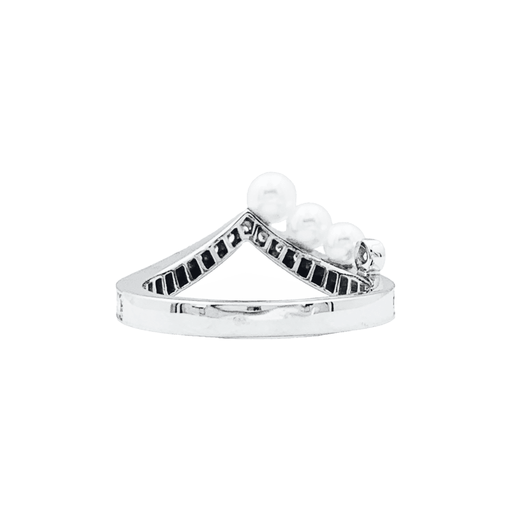 Bague CHAUMET "Joséphine Aigrette" en or blanc, perles et diamants - Castafiore