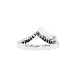 Bague CHAUMET "Joséphine Aigrette" en or blanc, perles et diamants - Castafiore