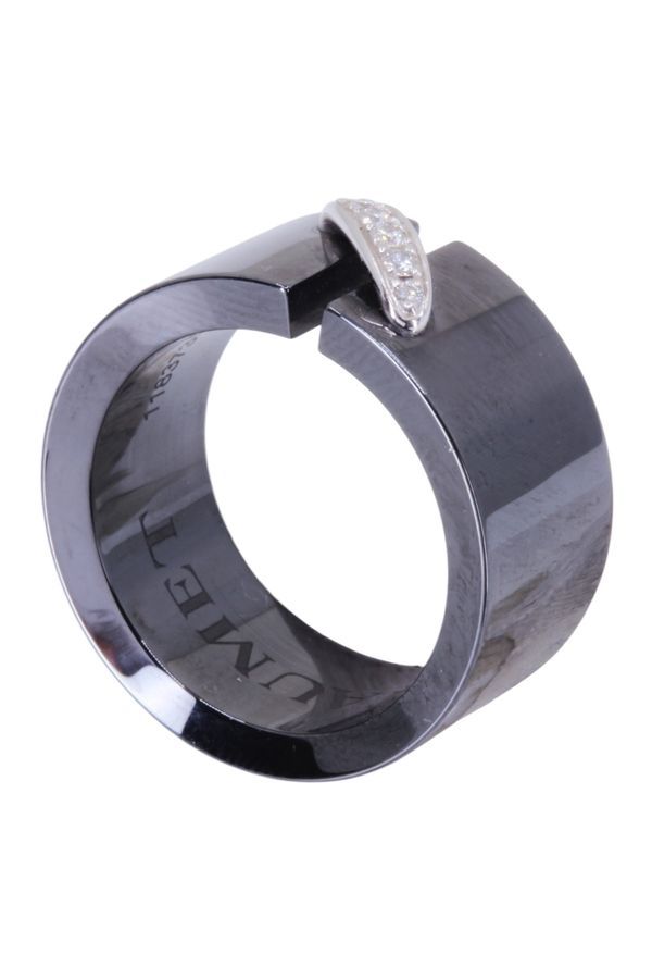 Bague CHAUMET, "Lien" en or blanc, céramique et diamants - Castafiore