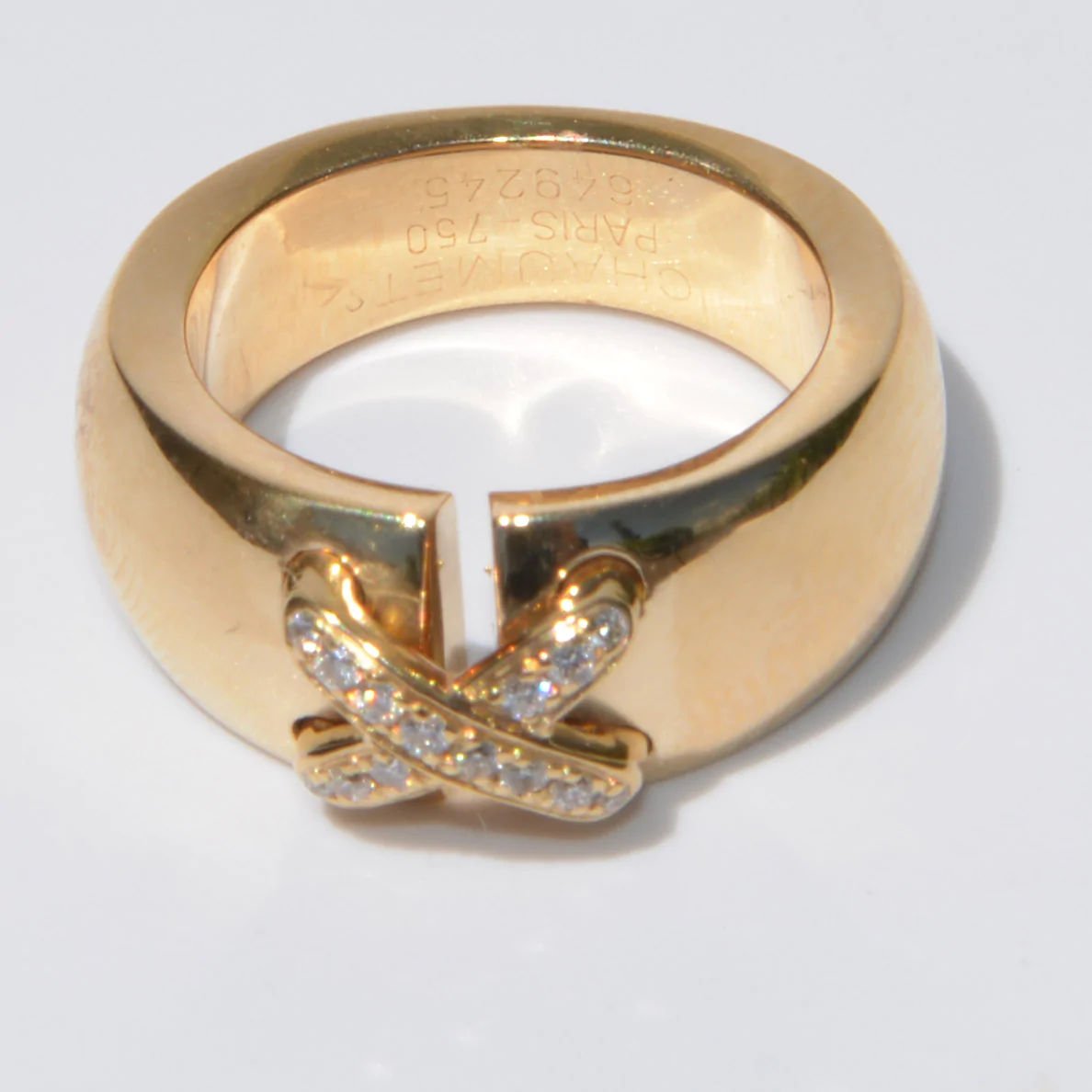 Bague Chaumet or jaune et diamants Doubles liens - Castafiore