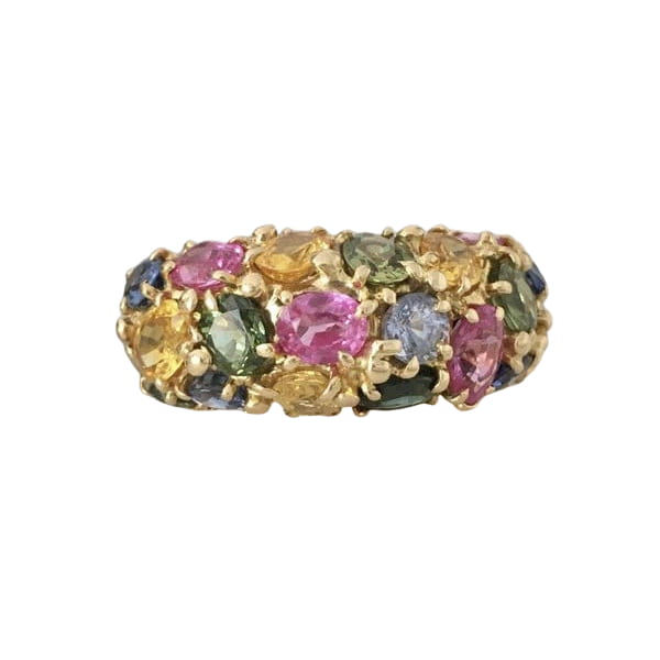 Bague CHAUMET Tutti-Frutti en or jaune 18K sertie de saphirs