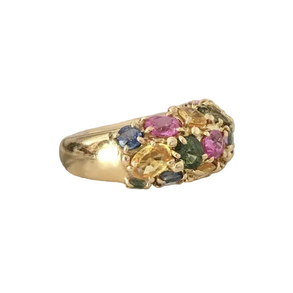 Bague CHAUMET Tutti-Frutti en or jaune 18K sertie de saphirs