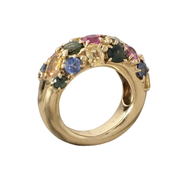 Bague CHAUMET Tutti-Frutti en or jaune 18K sertie de saphirs