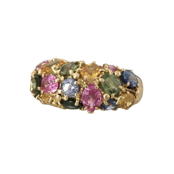 Bague CHAUMET Tutti-Frutti en or jaune 18K sertie de saphirs