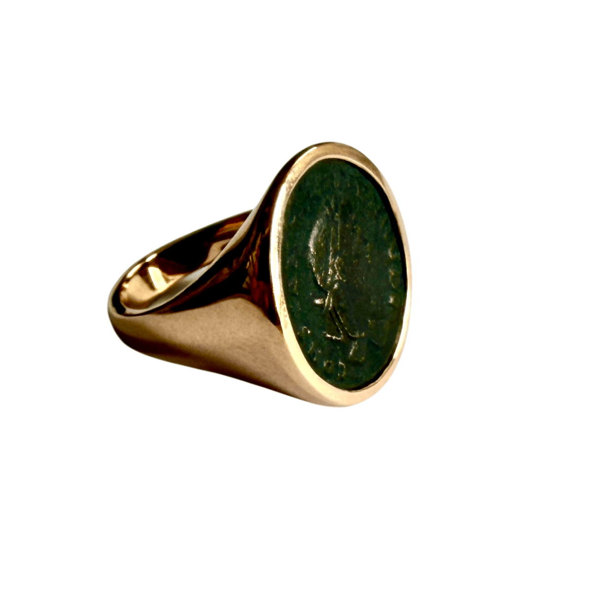 Bague Chevalière BULGARI "Monete" en or rose et bronze - Castafiore