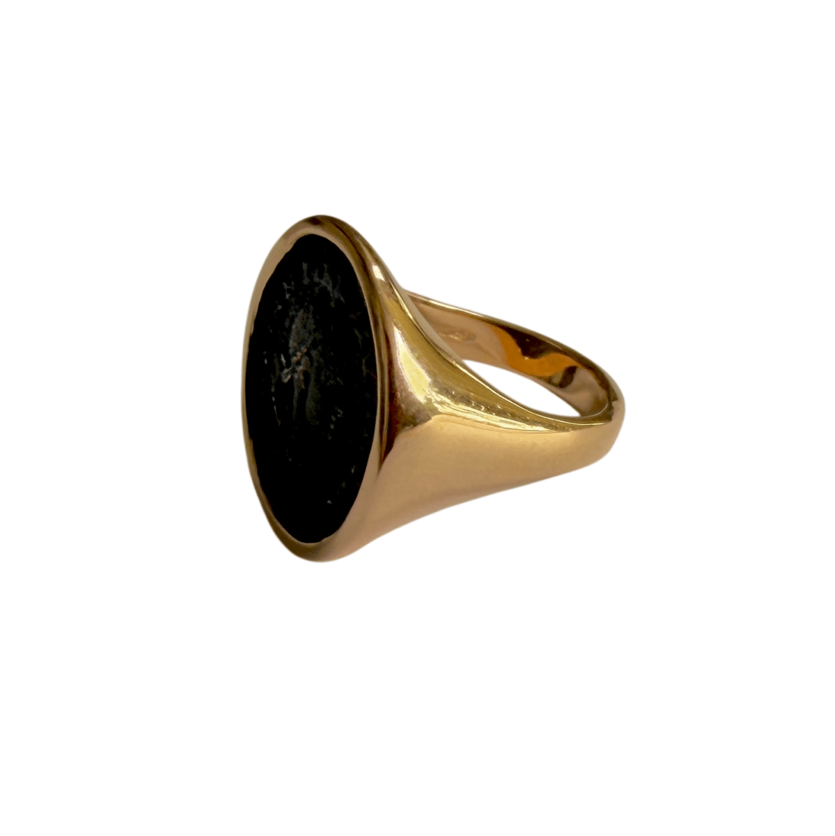 Bague Chevalière BULGARI "Monete" en or rose et bronze - Castafiore