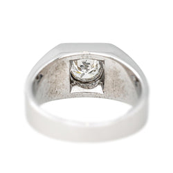 Bague Chevalière en or blanc et diamant - Castafiore
