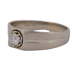 Bague Chevalière en or blanc et diamant - Castafiore
