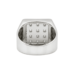 Bague Chevalière en or blanc et diamants - Castafiore