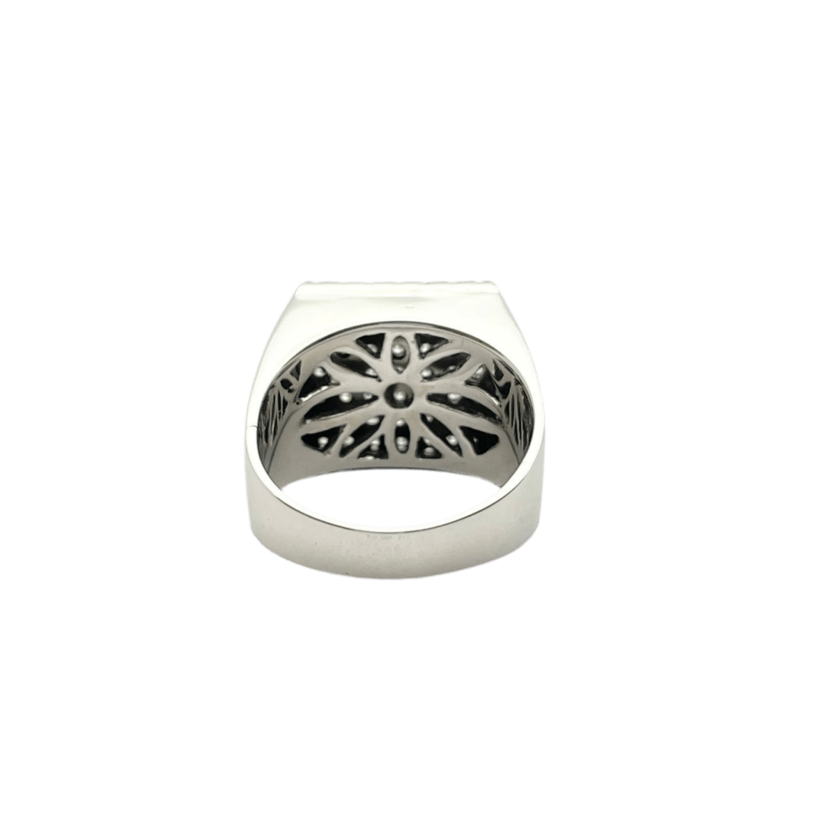 Bague Chevalière en or blanc et diamants - Castafiore