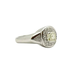 Bague Chevalière en or blanc et diamants - Castafiore