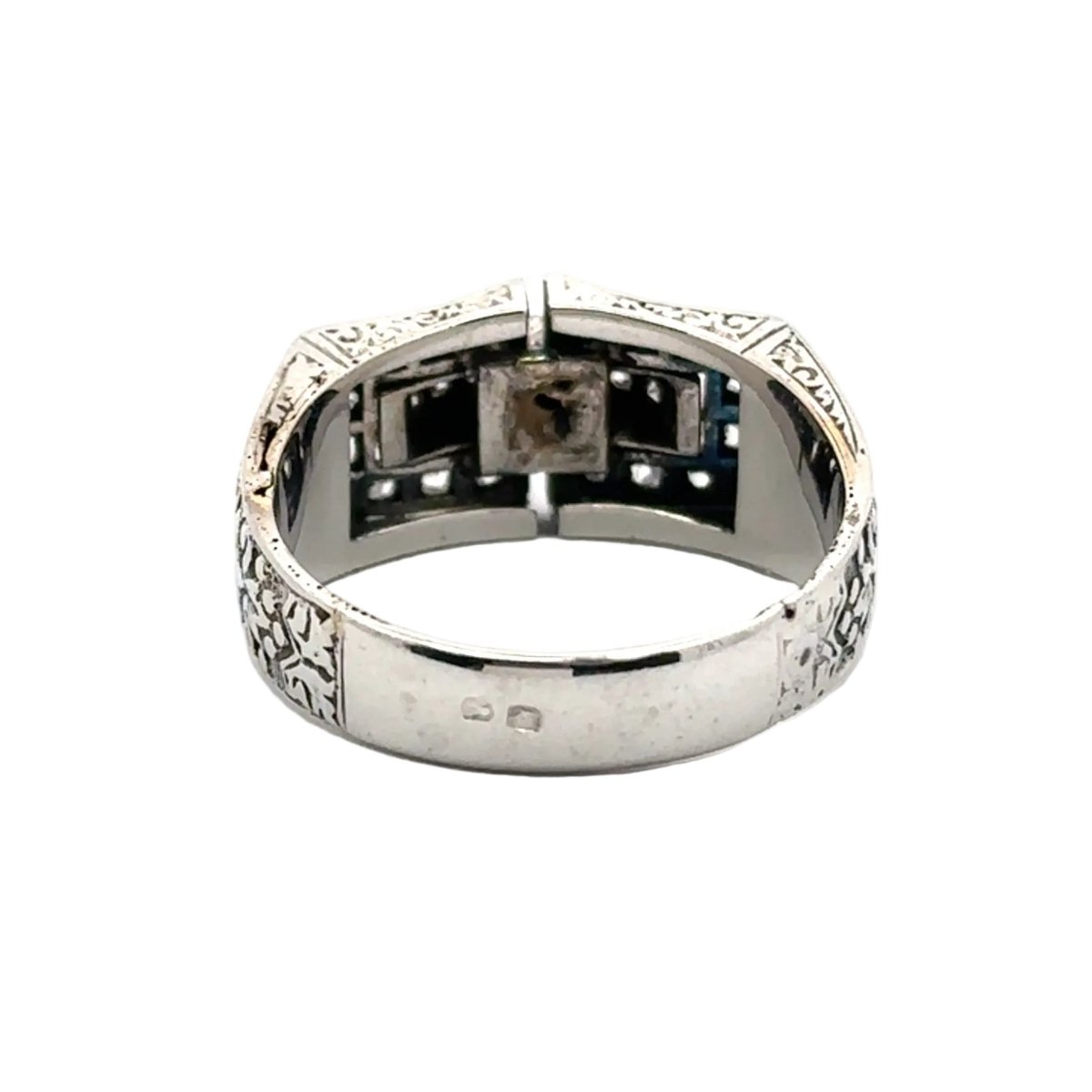 Bague Chevalière en or blanc et diamants - Castafiore