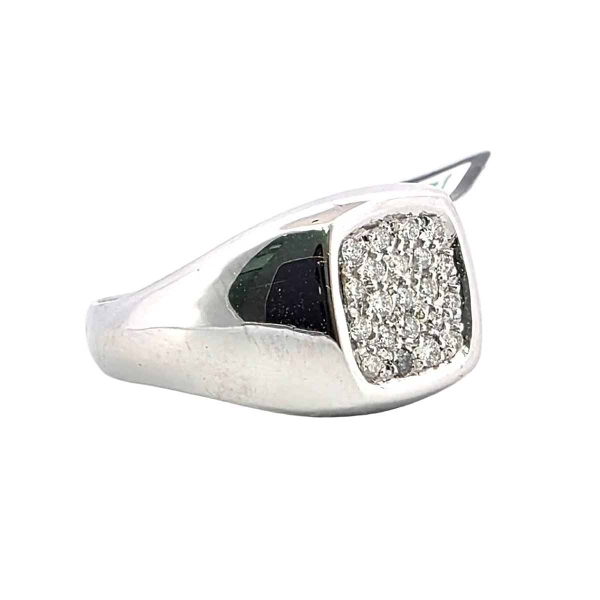 Bague Chevalière en or blanc et diamants - Castafiore