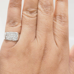 Bague Chevalière en or blanc et diamants - Castafiore