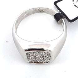 Bague Chevalière en or blanc et diamants - Castafiore