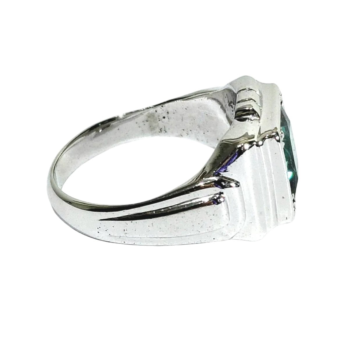 Bague Chevalière en or blanc et tourmaline - Castafiore