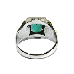 Bague Chevalière en or blanc et tourmaline - Castafiore