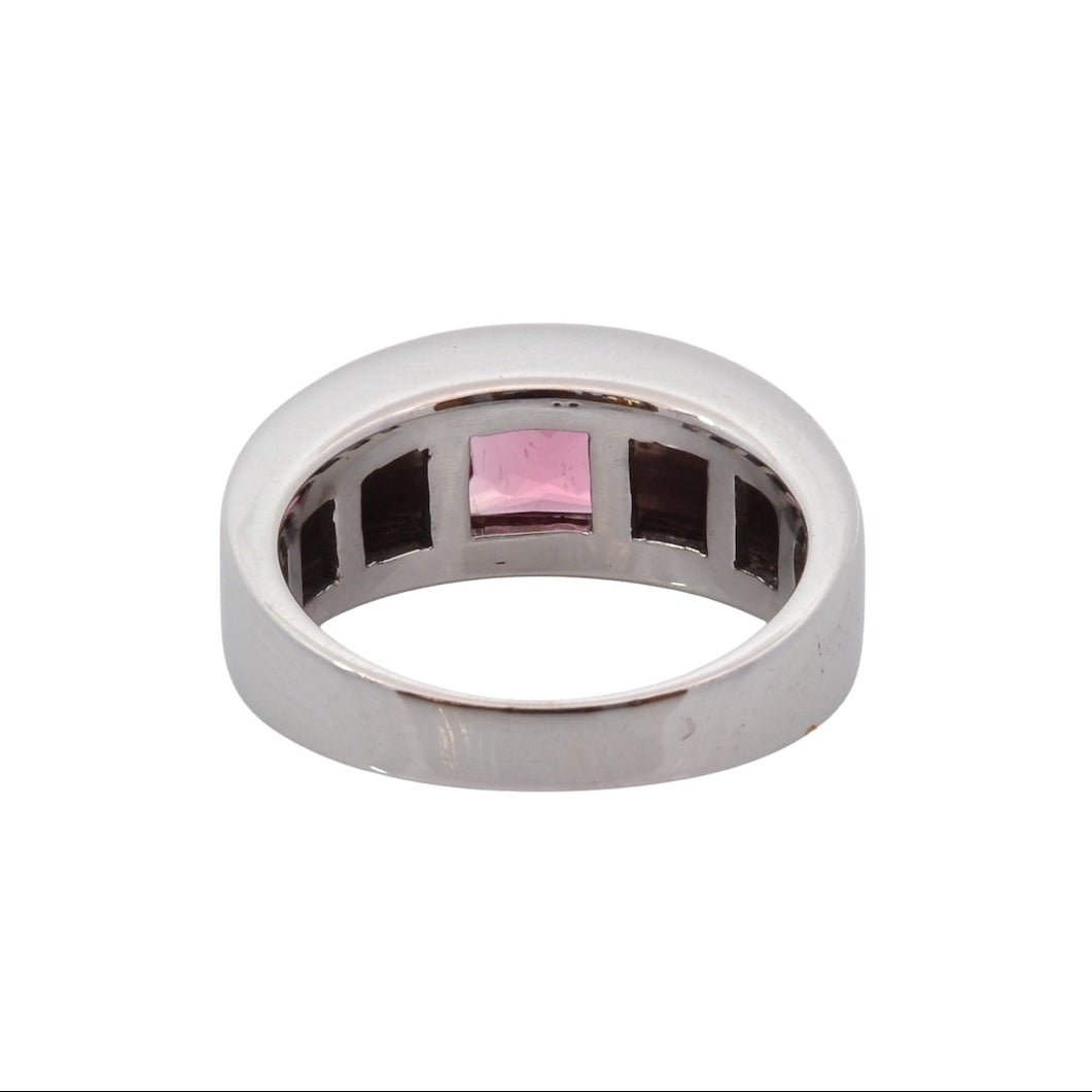 Bague Chevalière en or blanc et tourmaline - Castafiore