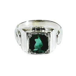 Bague Chevalière en or blanc et tourmaline - Castafiore