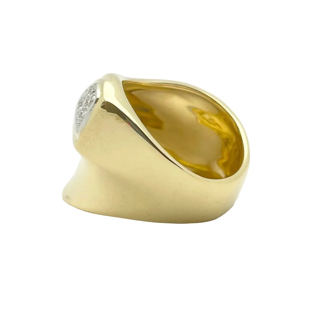 Bague Chevalière en or blanc, or jaune et diamants - Castafiore