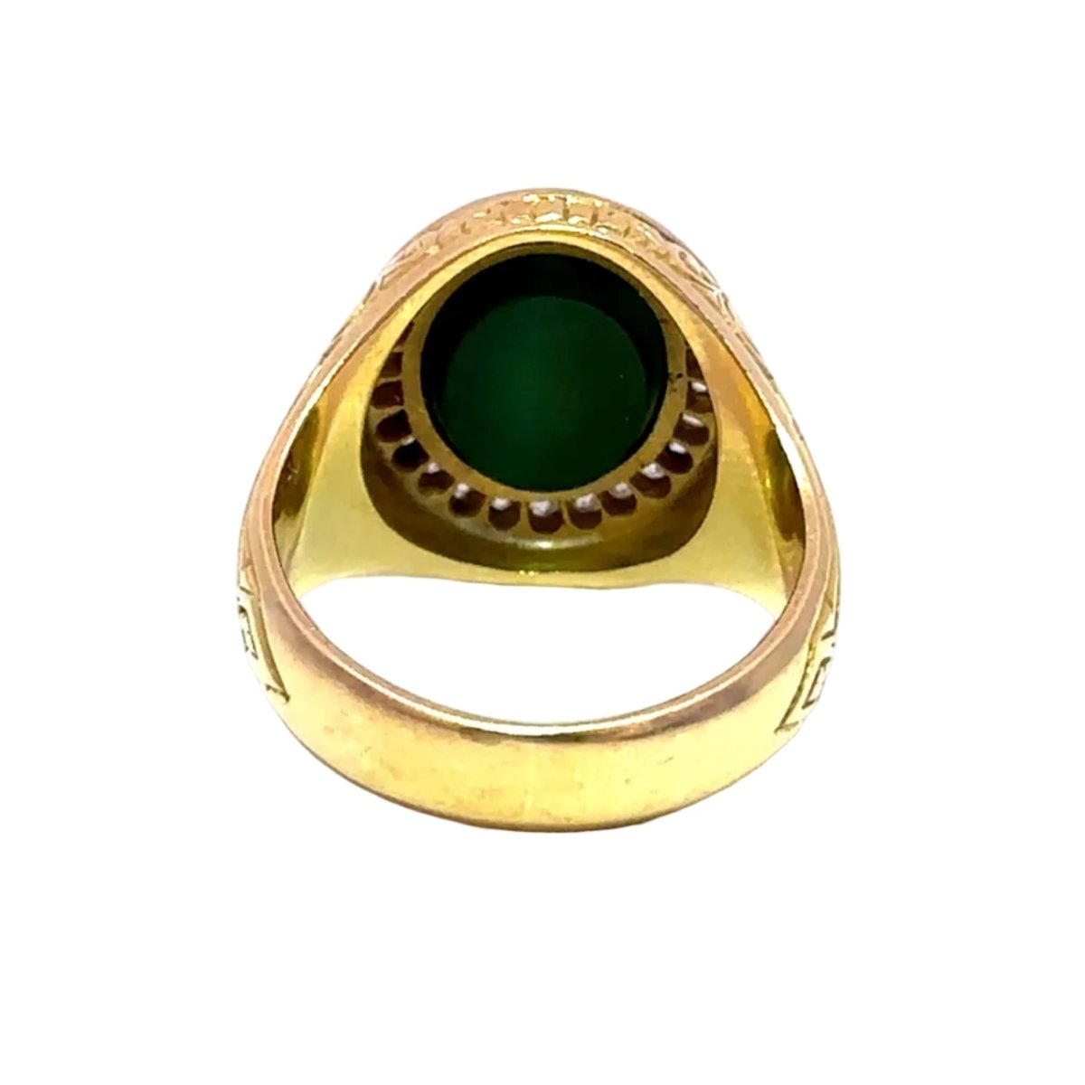 Bague Chevalière en or jaune, camée et diamants - Castafiore