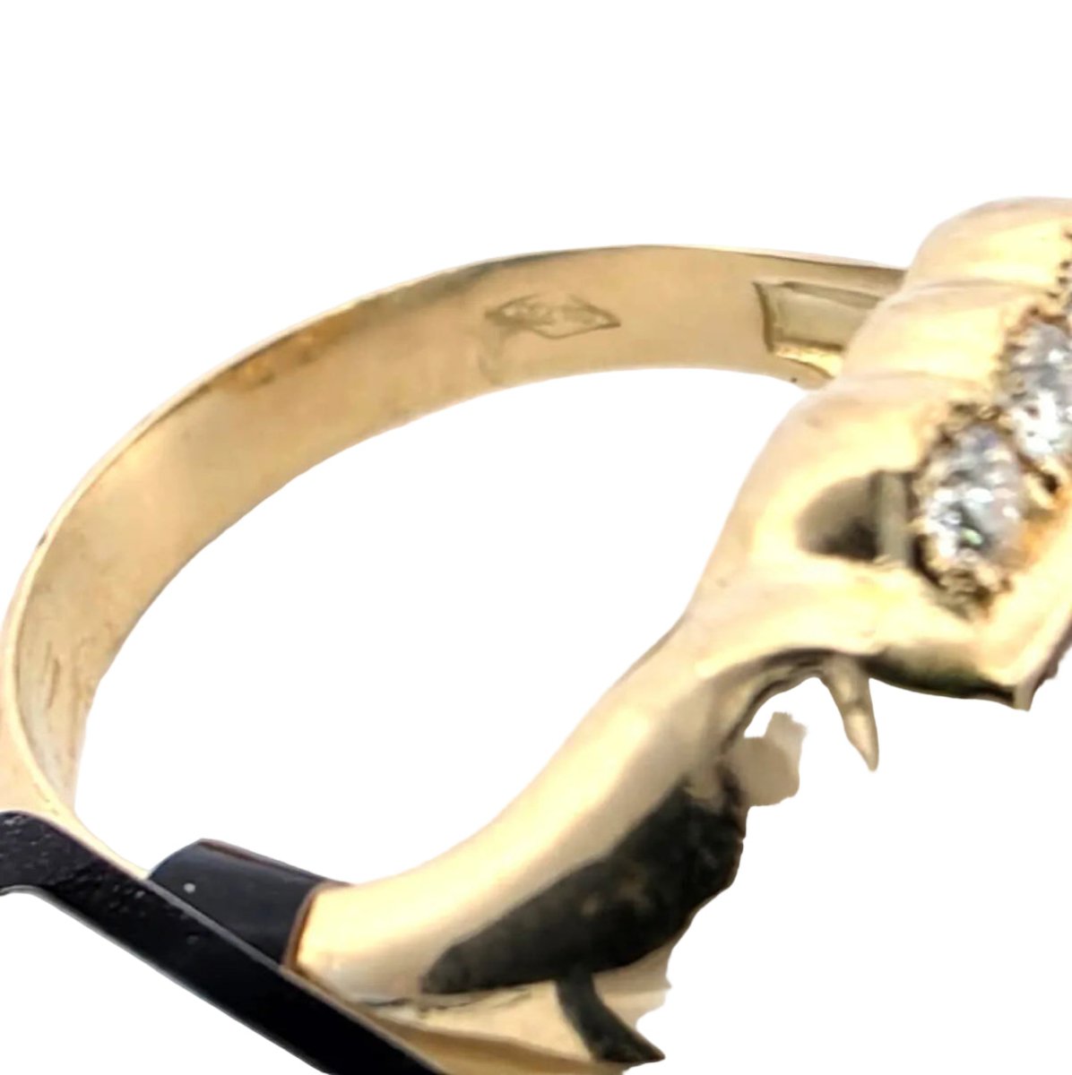Bague Chevalière en or jaune, cornaline et diamants - Castafiore