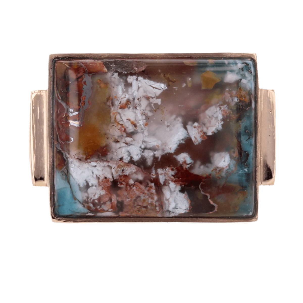 Bague Chevalière en or jaune et agate - Castafiore