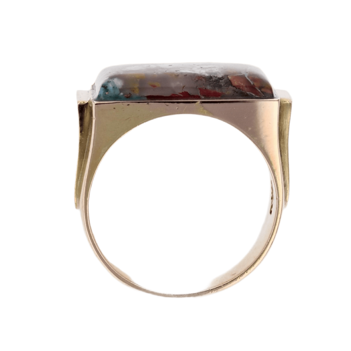 Bague Chevalière en or jaune et agate - Castafiore