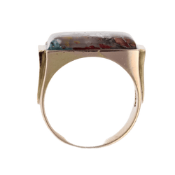 Bague Chevalière en or jaune et agate - Castafiore