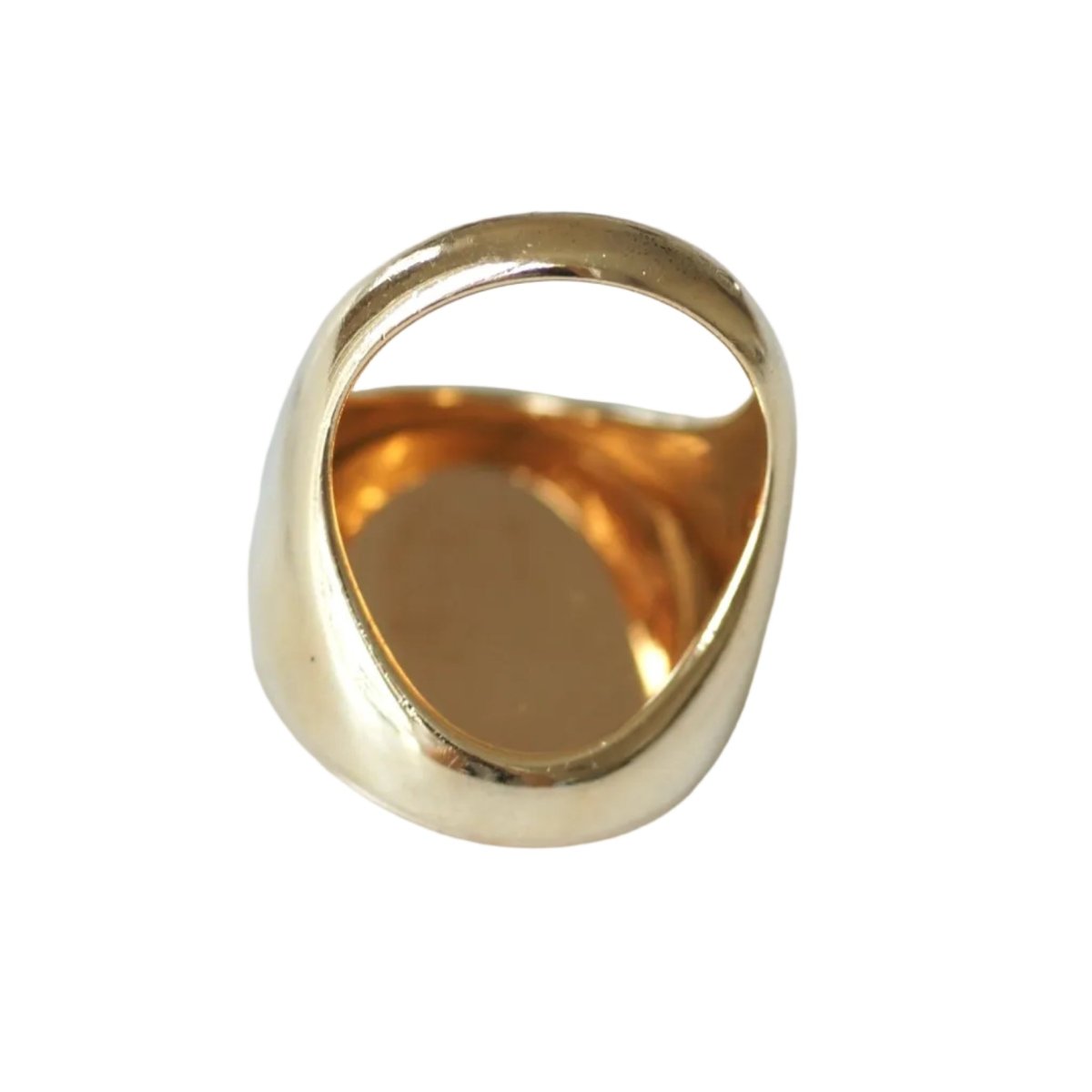Bague Chevalière en or jaune et agate - Castafiore
