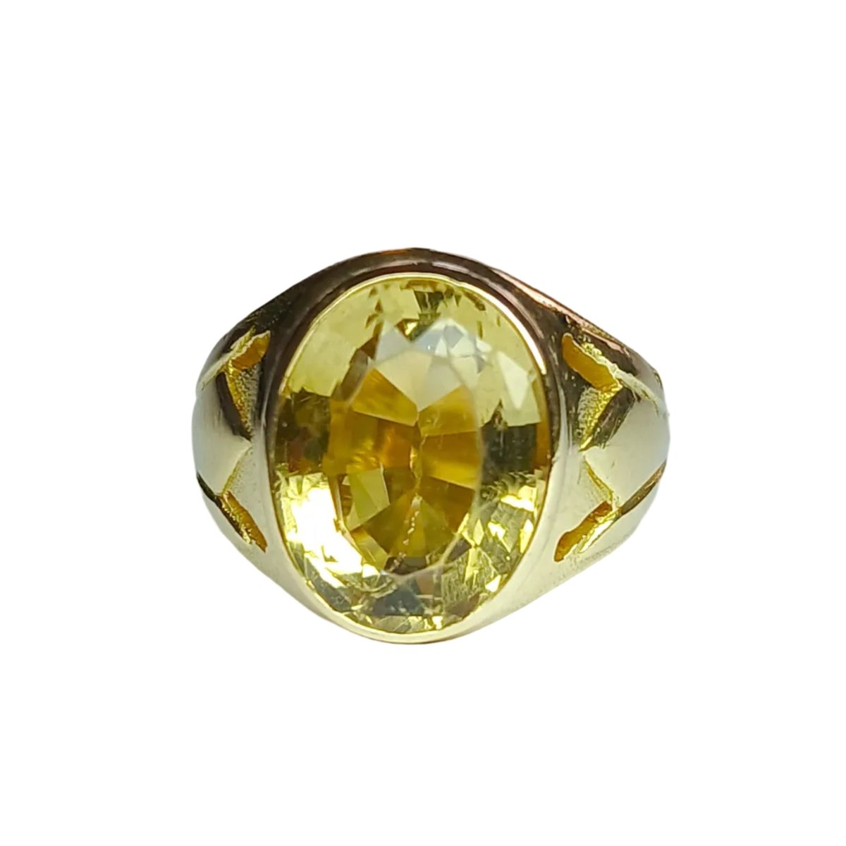 Bague Chevalière en or jaune et citrine - Castafiore