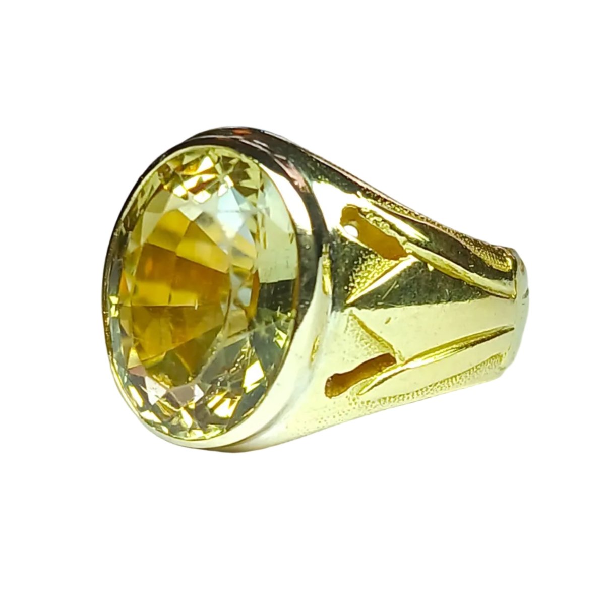 Bague Chevalière en or jaune et citrine - Castafiore