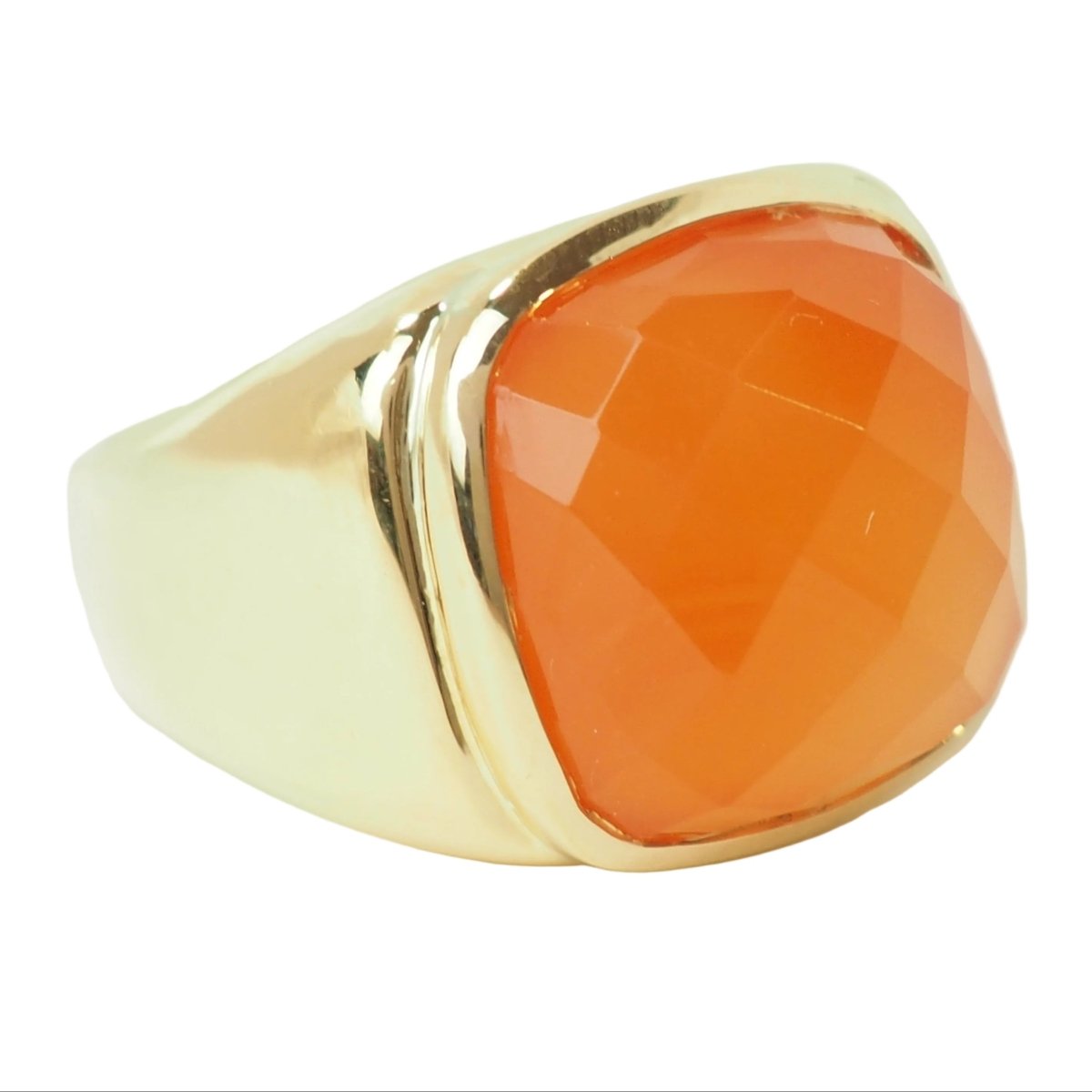 Bague Chevalière en or jaune et cornaline - Castafiore