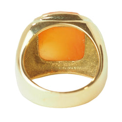 Bague Chevalière en or jaune et cornaline - Castafiore