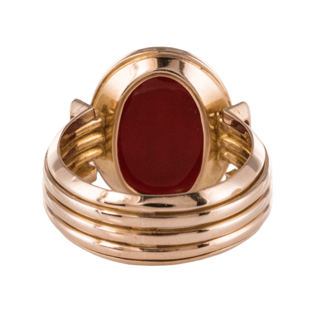 Bague Chevalière en or jaune et cornaline - Castafiore