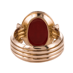 Bague Chevalière en or jaune et cornaline - Castafiore