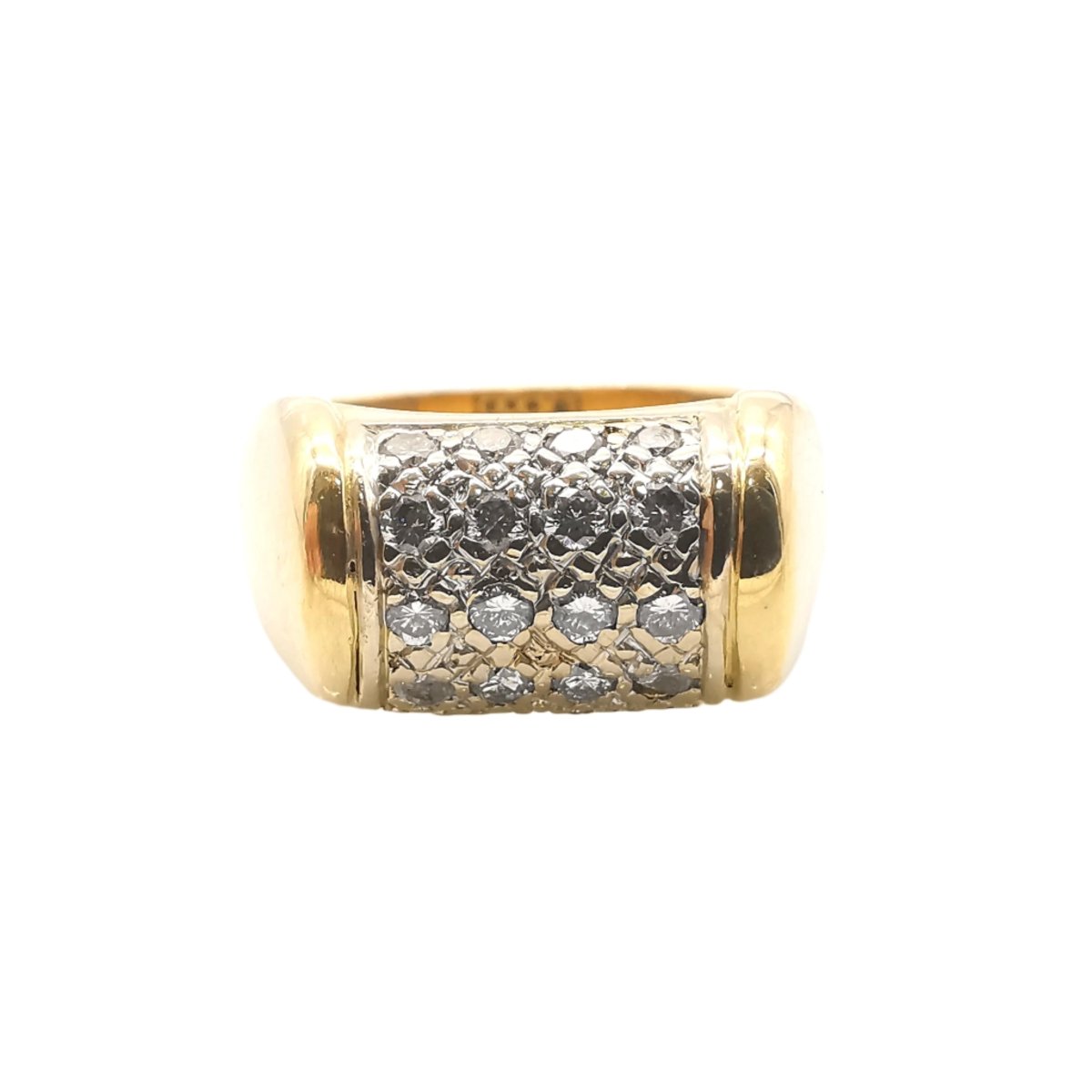 Bague chevalière en or jaune et diamant - Castafiore