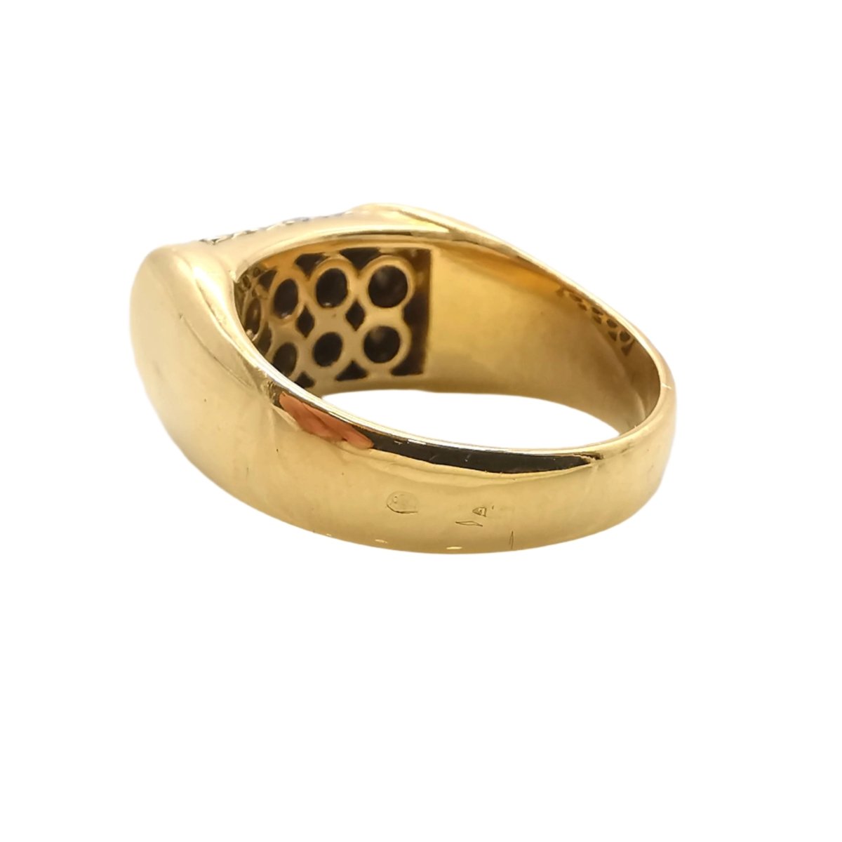 Bague chevalière en or jaune et diamant - Castafiore