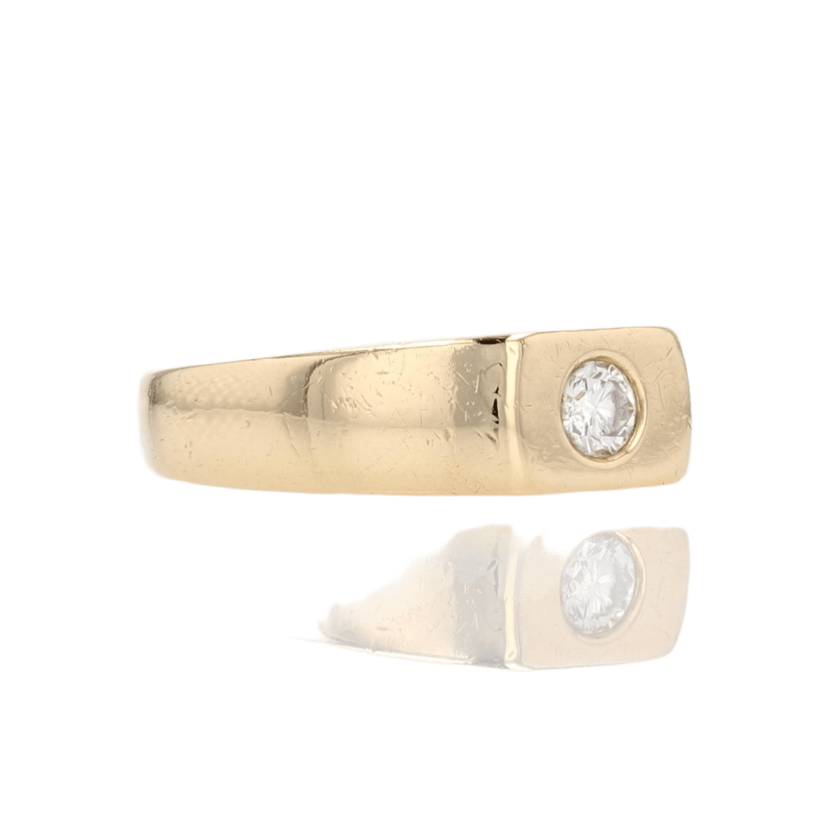 Bague Chevalière en or jaune et diamant - Castafiore